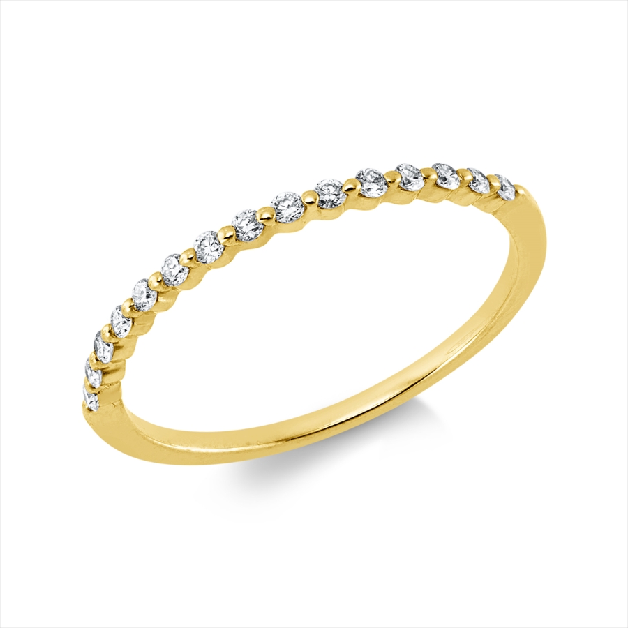Memoire halb Ring  14kt Gelbgold mit 0,15ct Diamanten