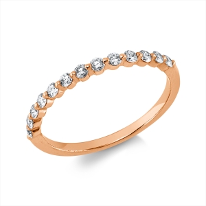 Memoire halb Ring  18kt Rotgold mit 0,28ct Diamanten