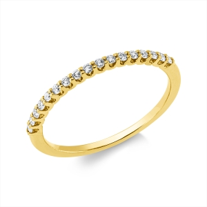 Memoire halb Ring  14kt Gelbgold mit 0,15ct Diamanten