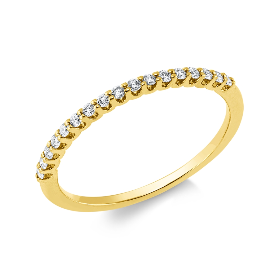 Memoire halb Ring  14kt Gelbgold mit 0,15ct Diamanten