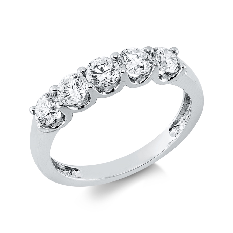 Memoire halb Ring  18kt Weißgold mit 1,00ct Diamanten