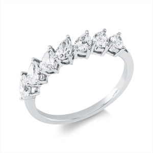 Memoire halb Ring  18kt Weißgold mit 0,89ct Diamanten