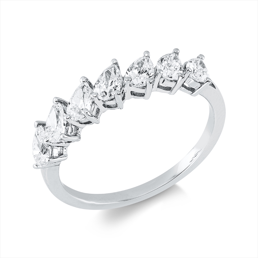 Memoire halb Ring  18kt Weißgold mit 0,89ct Diamanten
