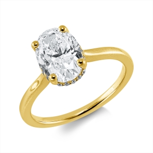 Solitaire Ring 4er-Krappe 18kt Gelbgold GIA6542333875 mit 2,10ct Diamanten