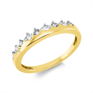 Ring 18 kt GG+WG, Fassung rhodiniert