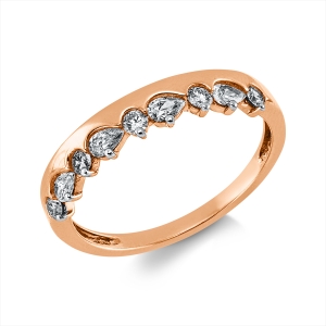 Ring 18 kt GG+WG, Fassung rhodiniert