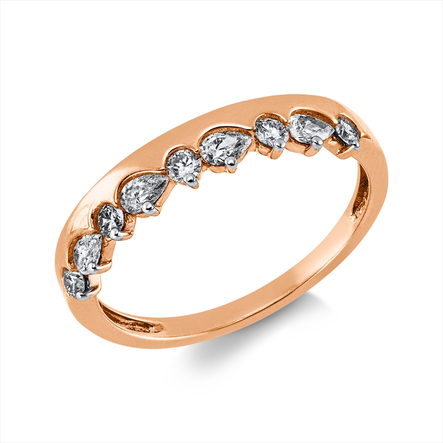Ring 18 kt GG+WG, Fassung rhodiniert