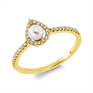 Ring  18kt Gelbgold mit 0,16ct Diamanten