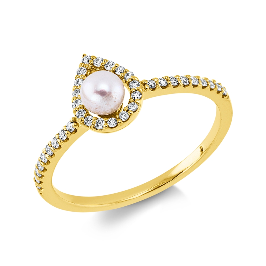 Ring  18kt Gelbgold mit 0,16ct Diamanten