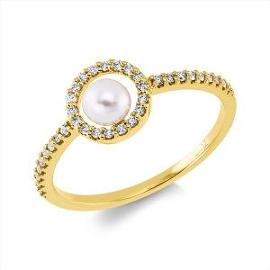 Ring  18kt Gelbgold mit 0,16ct Diamanten