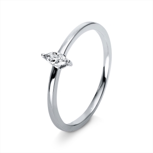 Solitaire Ring  14kt Weißgold mit 0,09ct Diamanten