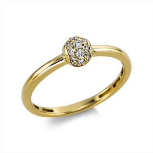 Pavé Ring  18kt Gelbgold mit 0,18ct Diamanten