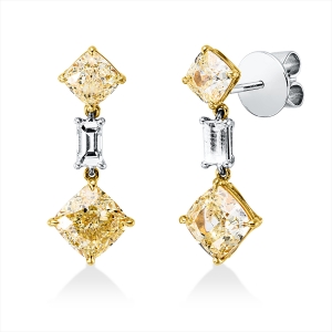 Ohrschmuck 18 kt WG+GG, 4 GIA's