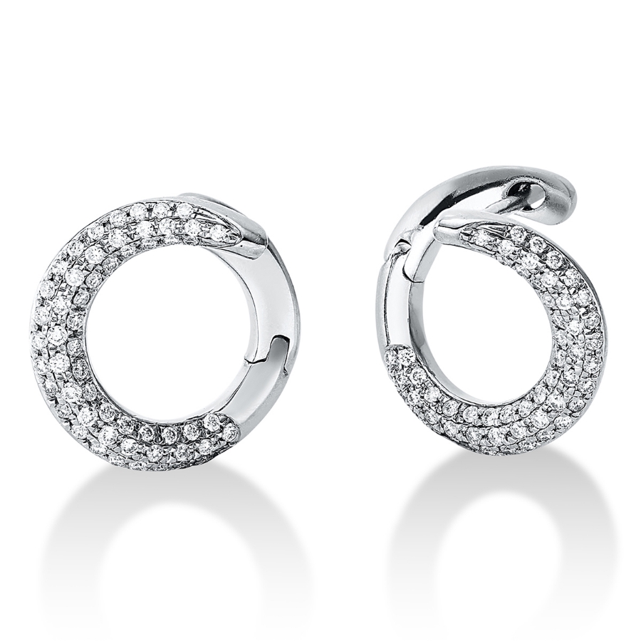 Pavé Creolen  18kt Weißgold mit 0,50ct Diamanten