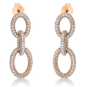 Pavé Ohrschmuck  18kt Rotgold mit 2,09ct Diamanten