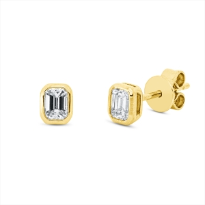 Solitaire Ohrstecker Zarge 18kt Gelbgold mit 0,41ct Diamanten