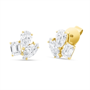 Ohrstecker 18 kt GG, 6 GIA CERTS