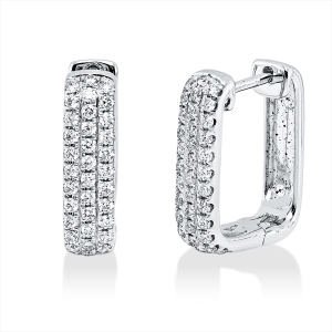 Pavé Creolen  18kt Weißgold mit 0,46ct Diamanten