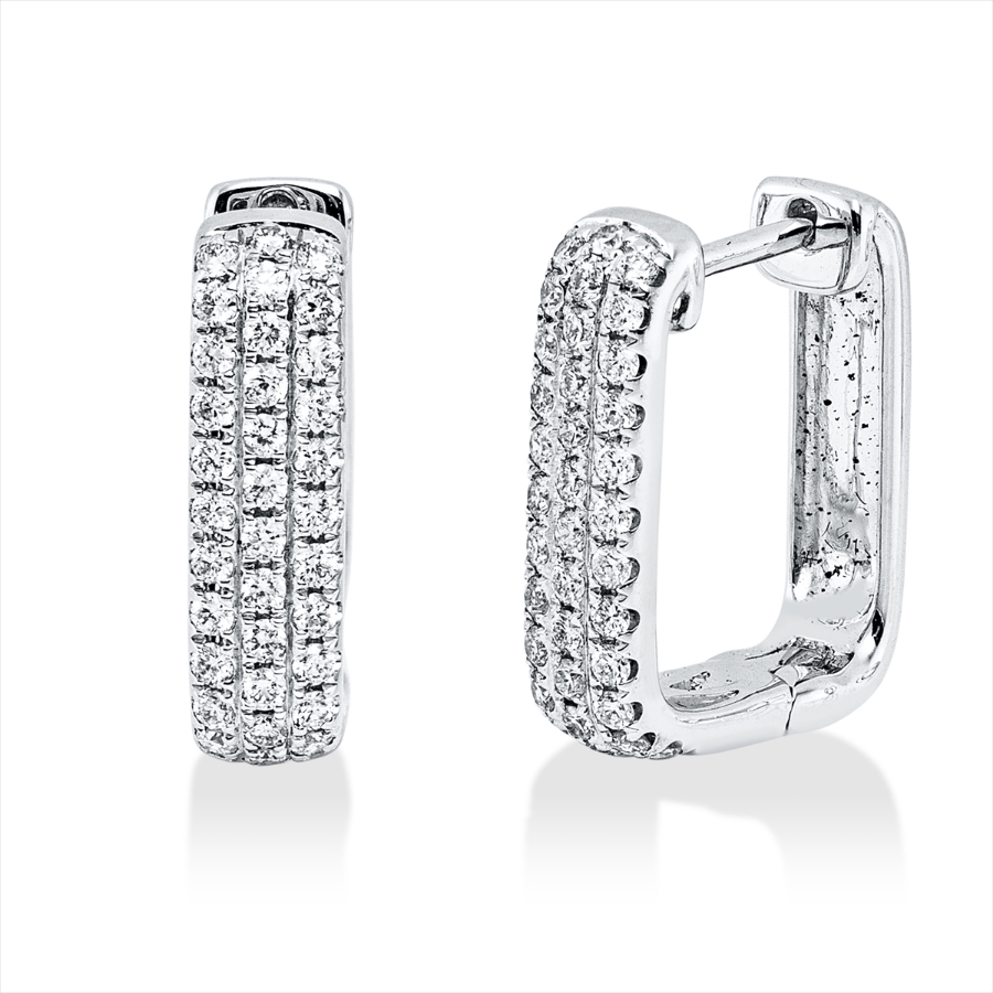 Pavé Creolen  18kt Weißgold mit 0,46ct Diamanten