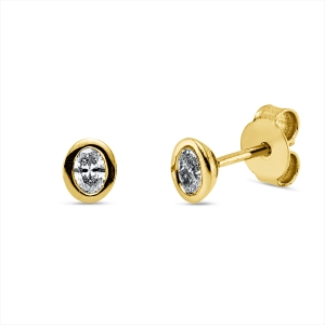 Solitaire Ohrstecker Zarge 18kt Gelbgold mit 0,24ct Diamanten