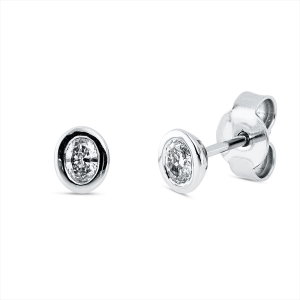 Solitaire Ohrstecker Zarge 18kt Gelbgold mit 0,24ct Diamanten