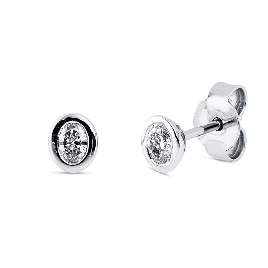 Solitaire Ohrstecker Zarge 18kt Gelbgold mit 0,24ct Diamanten