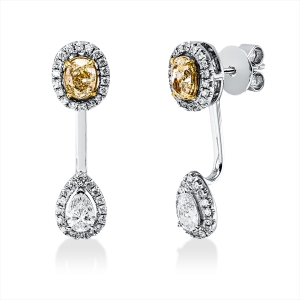 Ohrschmuck 18 kt WG+GG, 2 GIA