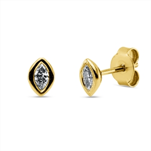 Solitaire Ohrstecker Zarge 18kt Gelbgold mit 0,21ct Diamanten