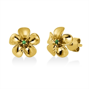 Ohrstecker 18 kt GG Blume, teils mattiert