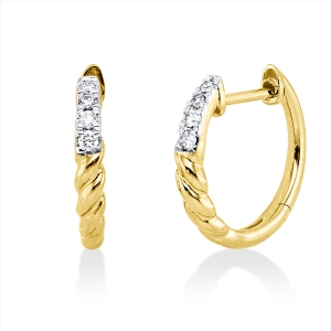 Creolen 18 kt GG, Fassung rhodiniert
