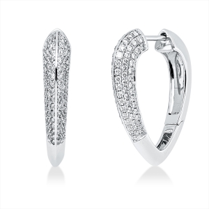 Pavé Creolen  18kt Weißgold mit 0,95ct Diamanten