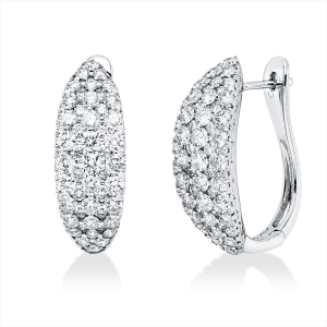 Pavé Creolen  18kt Weißgold mit 2,60ct Diamanten