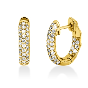 Pavé Creolen  18kt Gelbgold mit 0,68ct Diamanten