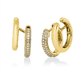 Pavé Creolen  14kt Gelbgold mit 0,36ct Diamanten