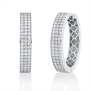 Pavé Creolen  18kt Weißgold mit 1,01ct Diamanten