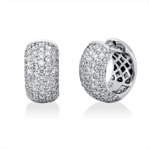 Pavé Creolen  18kt Weißgold mit 2,67ct Diamanten