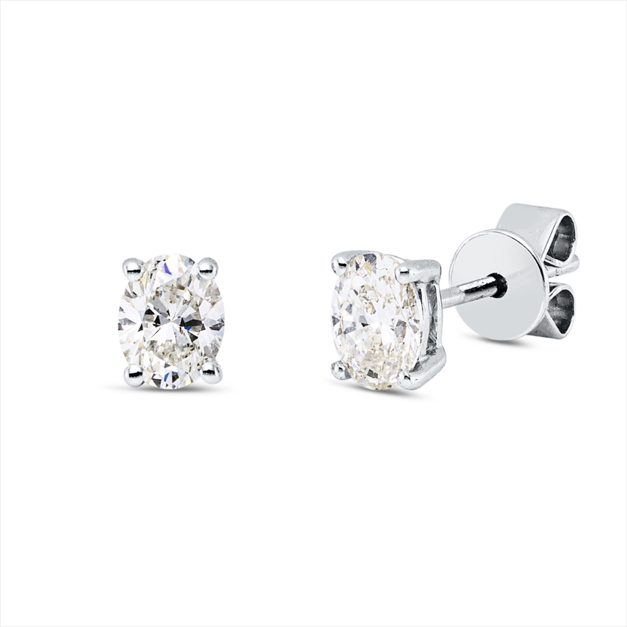 Solitaire Ohrstecker 4er-Krappe 18kt Weißgold mit 0,56ct Diamanten