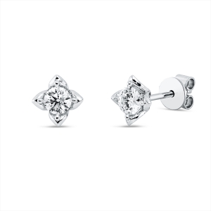 Solitaire Ohrstecker 4er-Krappe 18kt Weißgold mit 0,51ct Diamanten