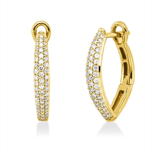 Pavé Creolen  18kt Gelbgold mit 0,41ct Diamanten