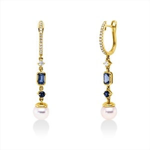 Ohrschmuck  18kt Gelbgold mit Farbstein