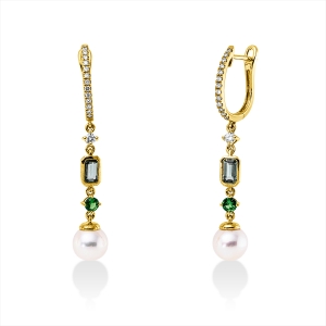 Ohrschmuck  18kt Gelbgold mit Farbstein