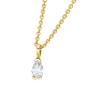 Solitaire Anhänger  18kt Gelbgold mit Öse mit 0,15ct Diamanten