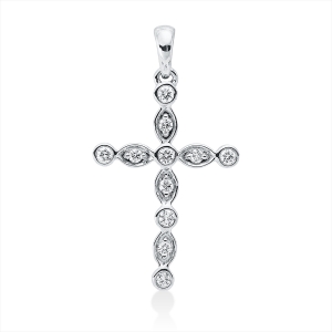 Anhänger Zarge 18 kt WG Kreuz, mit Öse