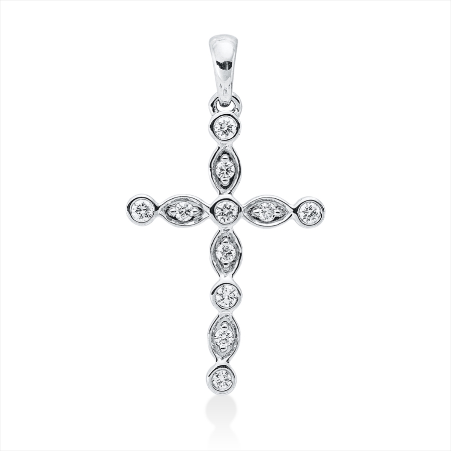 Anhänger Zarge 18 kt WG Kreuz, mit Öse