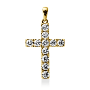 Anhänger 18 kt GG Kreuz, mit Öse