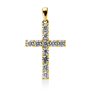 Anhänger 18 kt GG Kreuz, mit Öse