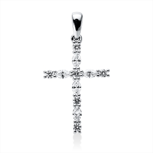 Anhänger 18 kt WG Kreuz, mit Öse