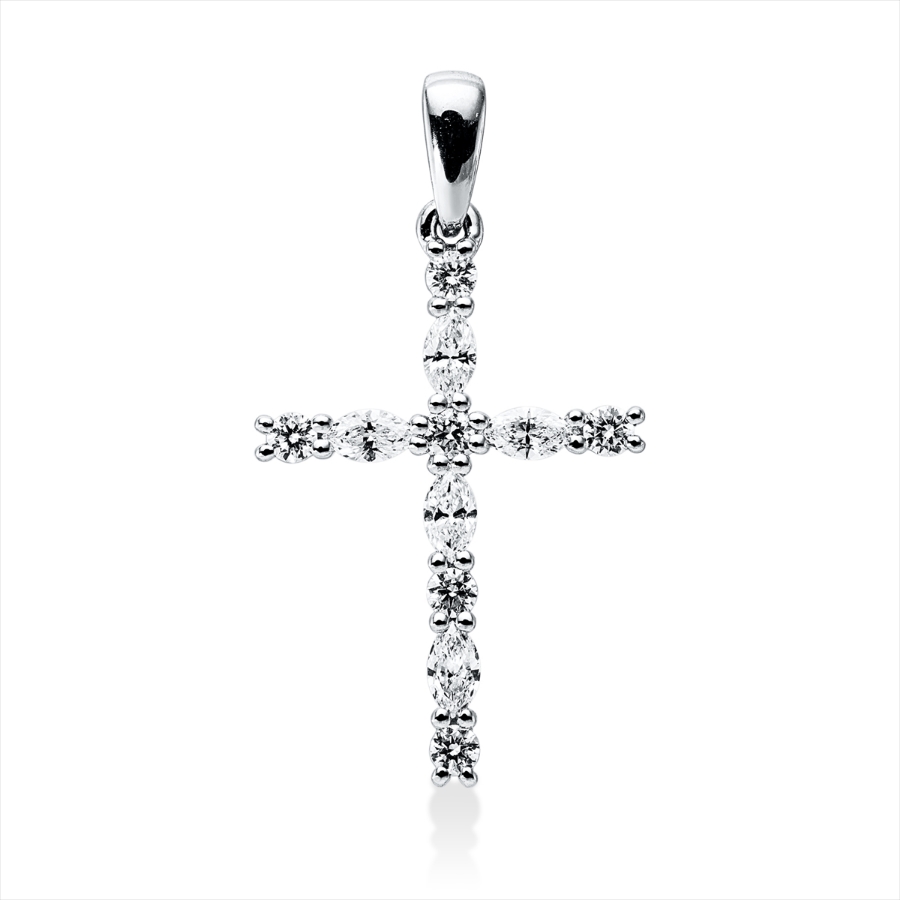 Anhänger 18 kt WG Kreuz, mit Öse