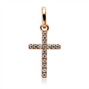 Anhänger 18 kt RG Kreuz, mit Öse