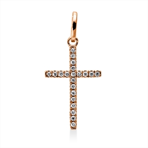 Anhänger 18 kt RG Kreuz, mit Öse